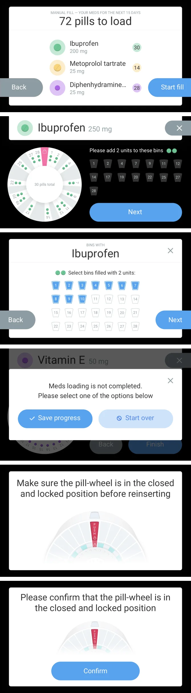 Manual fill screens