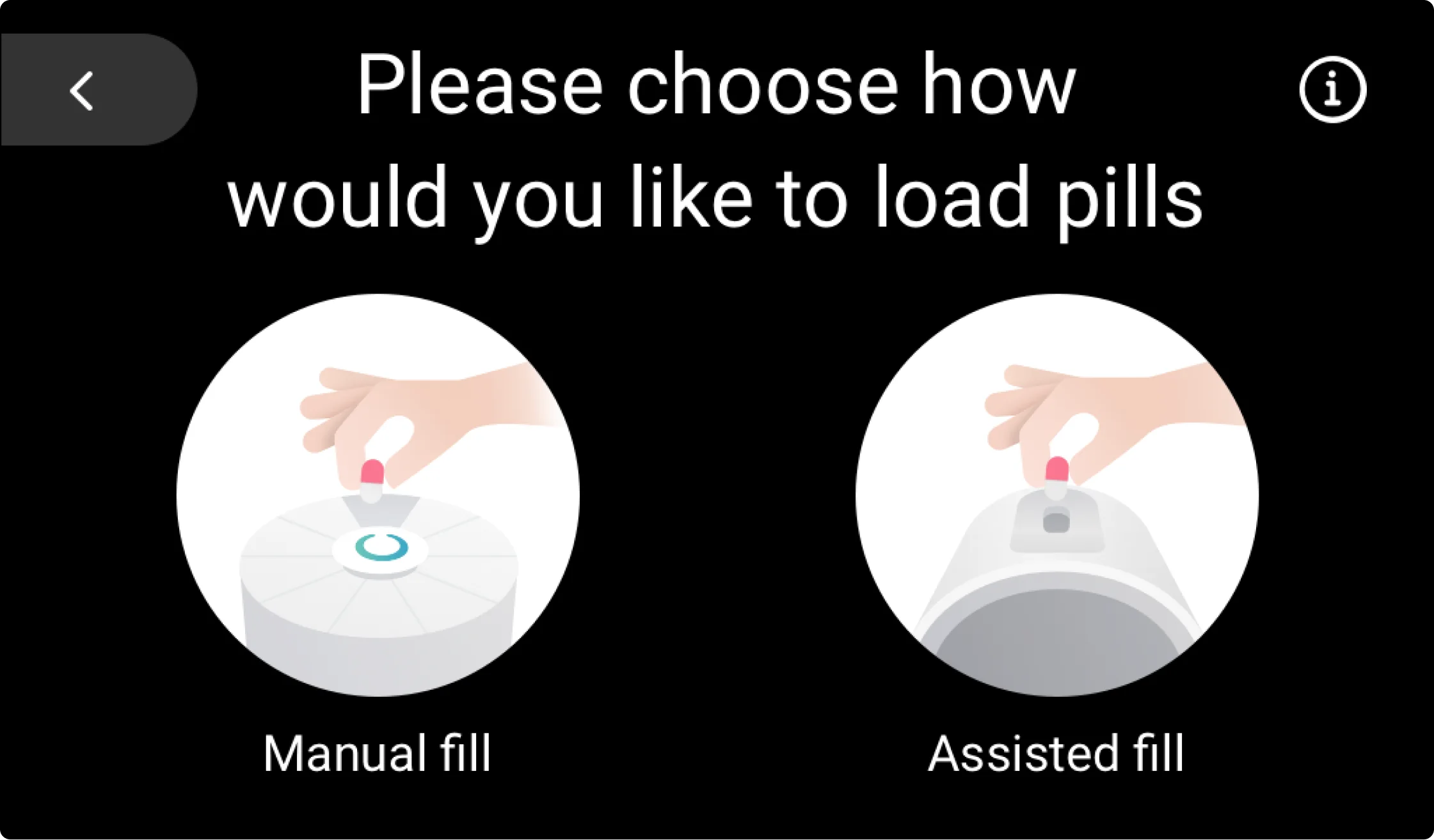 Choosing how to load pills