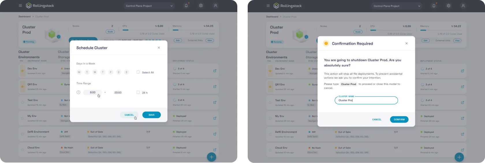 Cluster page details