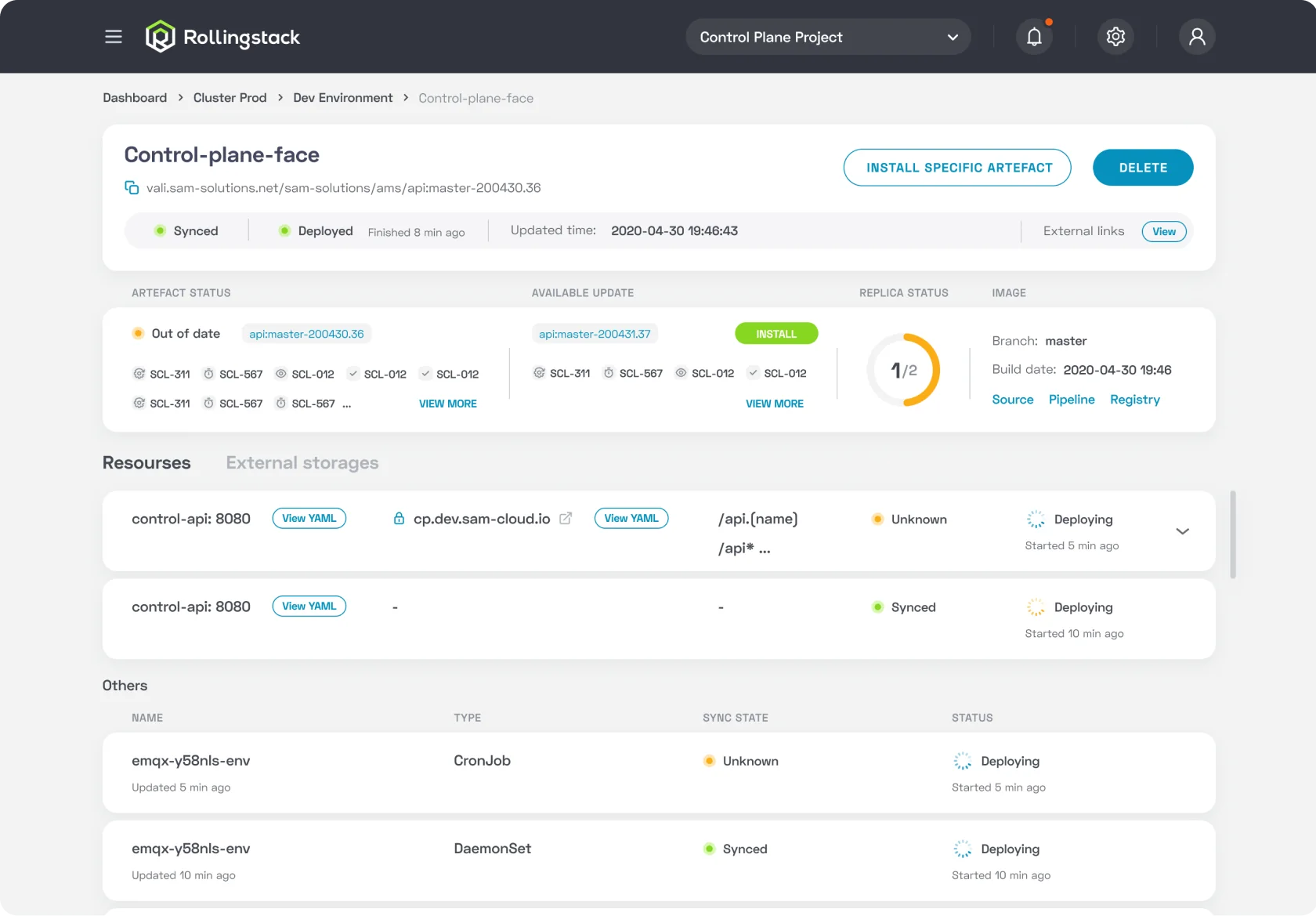 Microservice page